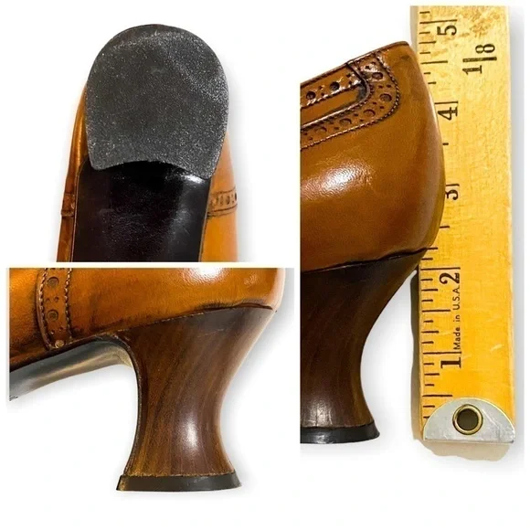 Vintage Y2K Patrick Cox‎ brown Mary Jane heel, size 37.5, antique finish